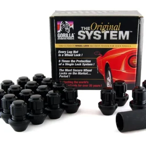  Gorilla Factory OEM Style Bulge 14mm x 1.50 Thread Black Chrome Locking Lug Nuts (Set of 20 ...jpeg
