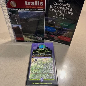 Colorado trail books and top map.jpeg