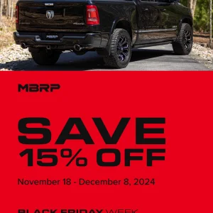 MBRP Exhaust Black Friday Cyber Monday 2024 Sale - Up to 15% Off at JustBoltOns.com.png