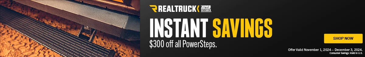 AMP Research Black Friday Cyber Monday 2024 $300 Off Sale JustBoltOns.com.jpg