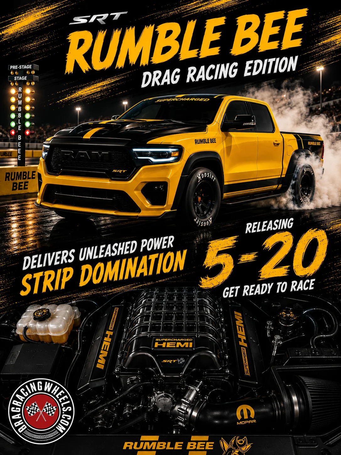 Final 4-Door DragRacingWheels Watermarked Ram 1500 SRT Rumble Bee Drag Racing on Drag Tires.webp