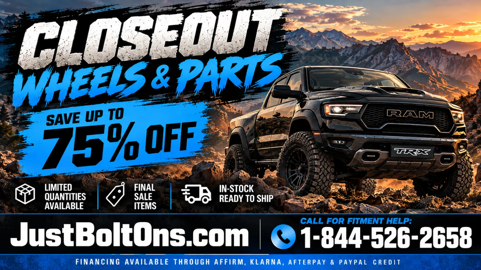 RAM TRX JustBoltOns Closeout Sale | 1,000+ Parts, Method, WELD, Retrax & More - PM for Deals!.webp